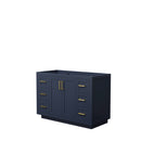 Wyndham Miranda 48" Single Bathroom Vanity In Dark Blue No Countertop No Sink Brushed Gold Trims And No Mirror WCF292948SBLCXSXXMXX