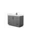 Wyndham Miranda 48" Single Bathroom Vanity In Dark Gray White Cultured Marble Countertop Undermount Square Sink Black Trims And No Mirror WCF292948SGBWCUNSMXX