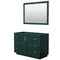 Wyndham Miranda 48" Single Bathroom Vanity In Green No Countertop No Sink Brushed Gold Trim 46" Mirror WCF292948SGDCXSXXM46