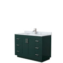 Wyndham Miranda 48" Single Bathroom Vanity In Green White Carrara Marble Countertop Undermount Square Sink Brushed Nickel Trim WCF292948SGECMUNSMXX