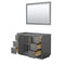 Wyndham Miranda 48" Single Bathroom Vanity In Dark Gray No Countertop No Sink Brushed Gold Trims and 46" Mirror WCF292948SGGCXSXXM46