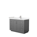 Wyndham Miranda 48" Single Bathroom Vanity In Dark Gray Light-Vein Carrara Cultured Marble Countertop Undermount Square Sink Brushed Nickel Trims And No Mir WCF292948SKGC2UNSMXX