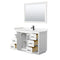 Wyndham Miranda 48" Single Bathroom Vanity In White Light-Vein Carrara Cultured Marble Countertop Undermount Square Sink Black Trims and 46" Mirror WCF292948SWBC2UNSM46