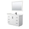 Wyndham Miranda 48" Single Bathroom Vanity In White Light-Vein Carrara Cultured Marble Countertop Undermount Square Sink Black Trims And 46" Mirror WCF292948SWBC2UNSM46