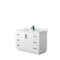 Wyndham Miranda 48" Single Bathroom Vanity In White White Carrara Marble Countertop Undermount Square Sink Black Trims And No Mirror WCF292948SWBCMUNSMXX