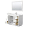 Wyndham Miranda 48" Single Bathroom Vanity In White Light-Vein Carrara Cultured Marble Countertop Undermount Square Sink Brushed Nickel Trims and 46" Mirror WCF292948SWHC2UNSM46