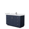 Wyndham Miranda 54" Single Bathroom Vanity In Dark Blue White Cultured Marble Countertop Undermount Square Sink Brushed Nickel Trim WCF292954SBNWCUNSMXX