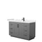 Wyndham Miranda 54" Single Bathroom Vanity In Dark Gray Light-Vein Carrara Cultured Marble Countertop Undermount Square Sink Matte Black Trim WCF292954SGBC2UNSMXX