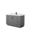 Wyndham Miranda 54" Single Bathroom Vanity In Dark Gray White Carrara Marble Countertop Undermount Square Sink Matte Black Trim WCF292954SGBCMUNSMXX