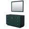 Wyndham Miranda 54" Single Bathroom Vanity In Green No Countertop No Sink Brushed Gold Trim 46" Mirror WCF292954SGDCXSXXM46