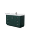 Wyndham Miranda 54" Single Bathroom Vanity In Green White Cultured Marble Countertop Undermount Square Sink Brushed Nickel Trim WCF292954SGEWCUNSMXX