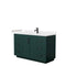 Wyndham Miranda 54" Single Bathroom Vanity In Green Light-Vein Carrara Cultured Marble Countertop Undermount Square Sink Matte Black Trim WCF292954SGKC2UNSMXX