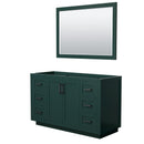 Wyndham Miranda 54" Single Bathroom Vanity In Green No Countertop No Sink Matte Black Trim 46" Mirror WCF292954SGKCXSXXM46