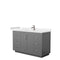 Wyndham Miranda 54" Single Bathroom Vanity In Dark Gray Light-Vein Carrara Cultured Marble Countertop Undermount Square Sink Brushed Nickel Trim WCF292954SKGC2UNSMXX