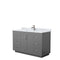 Wyndham Miranda 54" Single Bathroom Vanity In Dark Gray White Carrara Marble Countertop Undermount Square Sink Brushed Nickel Trim WCF292954SKGCMUNSMXX