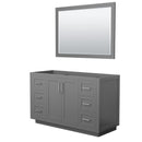 Wyndham Miranda 54" Single Bathroom Vanity In Dark Gray No Countertop No Sink Brushed Nickel Trim 46" Mirror WCF292954SKGCXSXXM46