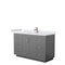 Wyndham Miranda 54" Single Bathroom Vanity In Dark Gray White Cultured Marble Countertop Undermount Square Sink Brushed Nickel Trim WCF292954SKGWCUNSMXX