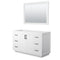 Wyndham Miranda 54" Single Bathroom Vanity In White No Countertop No Sink Matte Black Trim 46" Mirror WCF292954SWBCXSXXM46