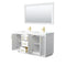 Wyndham Miranda 60" Double Bathroom Vanity In White Matte White Solid Surface In 1.25" Thickness Integrated Sinks Brushed Gold Trims and 58" Mirror WCF292960DWGK1INTM58