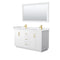 Wyndham Miranda 60" Double Bathroom Vanity In White White Cultured Marble Countertop Undermount Square Sinks Brushed Gold Trims And 58" Mirror WCF292960DWGWCUNSM58