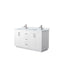 Wyndham Miranda 60" Double Bathroom Vanity In White White Carrara Marble Countertop Undermount Square Sinks Brushed Nickel Trims And No Mirror WCF292960DWHCMUNSMXX