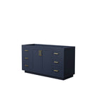 Wyndham Miranda 60" Single Bathroom Vanity In Dark Blue No Countertop No Sink Brushed Gold Trims And No Mirror WCF292960SBLCXSXXMXX