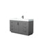 Wyndham Miranda 60" Single Bathroom Vanity In Dark Gray Matte White Solid Surface In 4" Thickness Integrated Sink Black Trims And No Mirror WCF292960SGBK4INTMXX