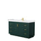 Wyndham Miranda 60" Single Bathroom Vanity In Green White Cultured Marble Countertop Undermount Square Sink Brushed Gold Trim WCF292960SGDWCUNSMXX