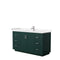 Wyndham Miranda 60" Single Bathroom Vanity In Green Light-Vein Carrara Cultured Marble Countertop Undermount Square Sink Brushed Nickel Trim WCF292960SGEC2UNSMXX