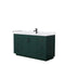 Wyndham Miranda 60" Single Bathroom Vanity In Green White Cultured Marble Countertop Undermount Square Sink Matte Black Trim WCF292960SGKWCUNSMXX