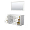 Wyndham Miranda 60" Single Bathroom Vanity In White No Countertop No Sink Brushed Gold Trims and 58" Mirror WCF292960SWGCXSXXM58