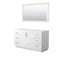 Wyndham Miranda 60" Single Bathroom Vanity In White No Countertop No Sink Brushed Nickel Trims And 58" Mirror WCF292960SWHCXSXXM58