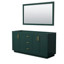 Wyndham Miranda 66" Double Bathroom Vanity In Green No Countertop No Sink Brushed Gold Trim 58" Mirror WCF292966DGDCXSXXM58