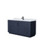 Wyndham Miranda 66" Single Bathroom Vanity In Dark Blue White Carrara Marble Countertop Undermount Square Sink Matte Black Trim WCF292966SBBCMUNSMXX