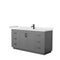 Wyndham Miranda 66" Single Bathroom Vanity In Dark Gray White Cultured Marble Countertop Undermount Square Sink Matte Black Trim WCF292966SGBWCUNSMXX