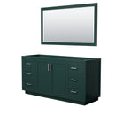 Wyndham Miranda 66" Single Bathroom Vanity In Green No Countertop No Sink Brushed Nickel Trim 58" Mirror WCF292966SGECXSXXM58