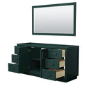 Wyndham Miranda 66" Single Bathroom Vanity In Green No Countertop No Sink Matte Black Trim 58" Mirror WCF292966SGKCXSXXM58