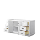 Wyndham Miranda 66" Single Bathroom Vanity In White No Countertop No Sink Matte Black Trim WCF292966SWBCXSXXMXX