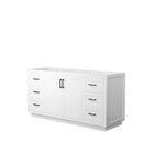 Wyndham Miranda 66" Single Bathroom Vanity In White No Countertop No Sink Matte Black Trim WCF292966SWBCXSXXMXX