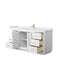 Wyndham Miranda 66" Single Bathroom Vanity In White White Cultured Marble Countertop Undermount Square Sink Brushed Gold Trim WCF292966SWGWCUNSMXX