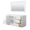 Wyndham Miranda 66" Single Bathroom Vanity In White No Countertop No Sink Brushed Nickel Trim 58" Mirror WCF292966SWHCXSXXM58