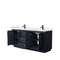 Wyndham Miranda 72" Double Bathroom Vanity In Dark Blue Light-Vein Carrara Cultured Marble Countertop Undermount Square Sinks Black Trims and No Mirror WCF292972DBBC2UNSMXX