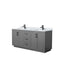 Wyndham Miranda 72" Double Bathroom Vanity In Dark Gray White Carrara Marble Countertop Undermount Square Sinks Black Trims And No Mirror WCF292972DGBCMUNSMXX