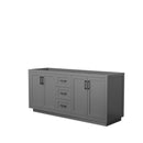 Wyndham Miranda 72" Double Bathroom Vanity In Dark Gray No Countertop No Sink Black Trims And No Mirror WCF292972DGBCXSXXMXX