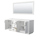 Wyndham Miranda 72" Double Bathroom Vanity In White No Countertop No Sink Black Trims and 70" Mirror WCF292972DWBCXSXXM70