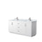 Wyndham Miranda 72" Double Bathroom Vanity In White White Carrara Marble Countertop Undermount Square Sinks Brushed Nickel Trims And No Mirror WCF292972DWHCMUNSMXX