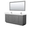 Wyndham Miranda 80" Double Bathroom Vanity In Dark Gray Light-Vein Carrara Cultured Marble Countertop Undermount Square Sinks Brushed Nickel Trims And 70" M WCF292980DKGC2UNSM70