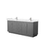 Wyndham Miranda 80" Double Bathroom Vanity In Dark Gray Light-Vein Carrara Cultured Marble Countertop Undermount Square Sinks Brushed Nickel Trims And No Mi WCF292980DKGC2UNSMXX