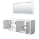 Wyndham Miranda 80" Double Bathroom Vanity In White No Countertop No Sink Black Trims and 70" Mirror WCF292980DWBCXSXXM70