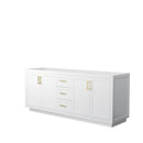 Wyndham Miranda 80" Double Bathroom Vanity In White No Countertop No Sink Brushed Gold Trims And No Mirror WCF292980DWGCXSXXMXX